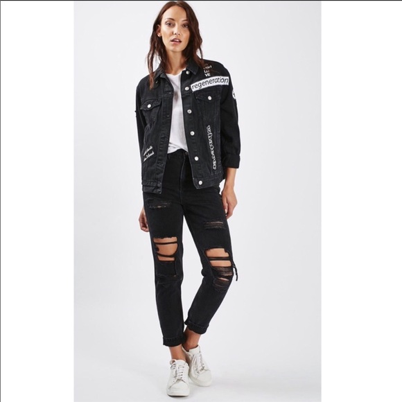 Topshop Troublemaker Denim Jaket Oversized - Picture 5 of 7